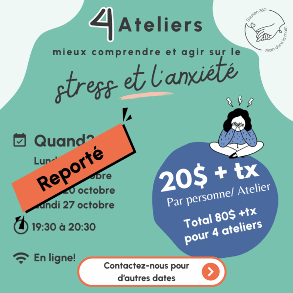 Atelier pour mieux comprendre et agir sur le stress et l'anxiété